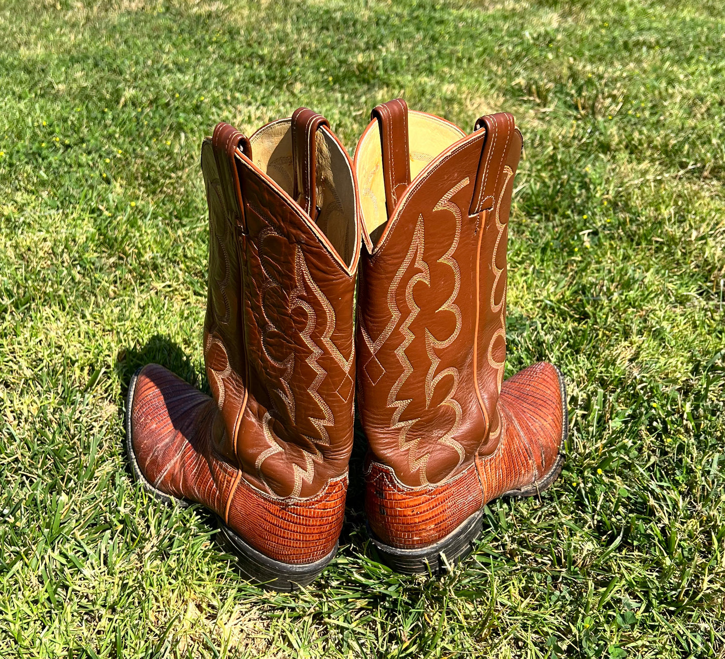 Vtg Tony Lama Lizard Boots