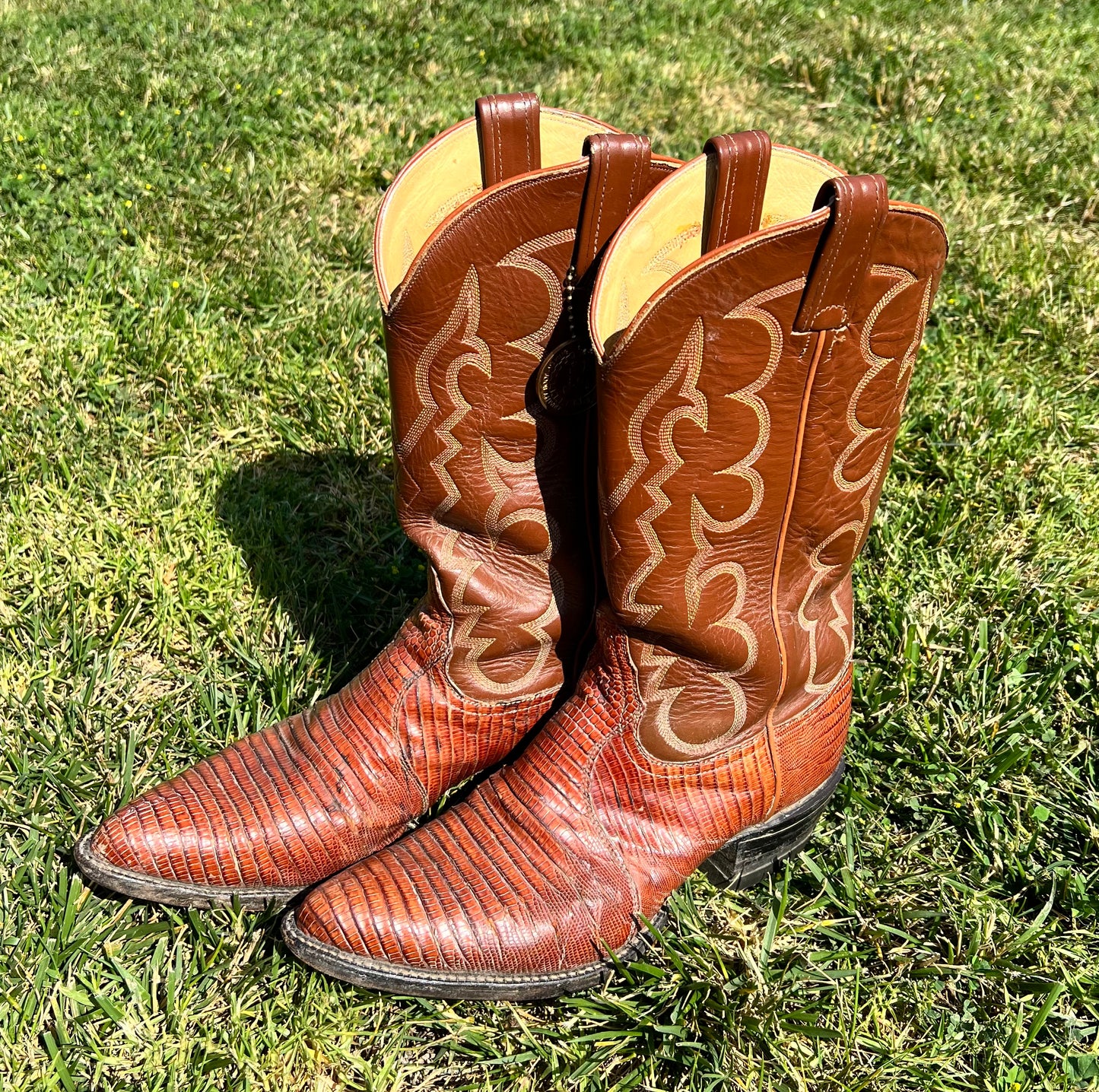 Vtg Tony Lama Lizard Boots