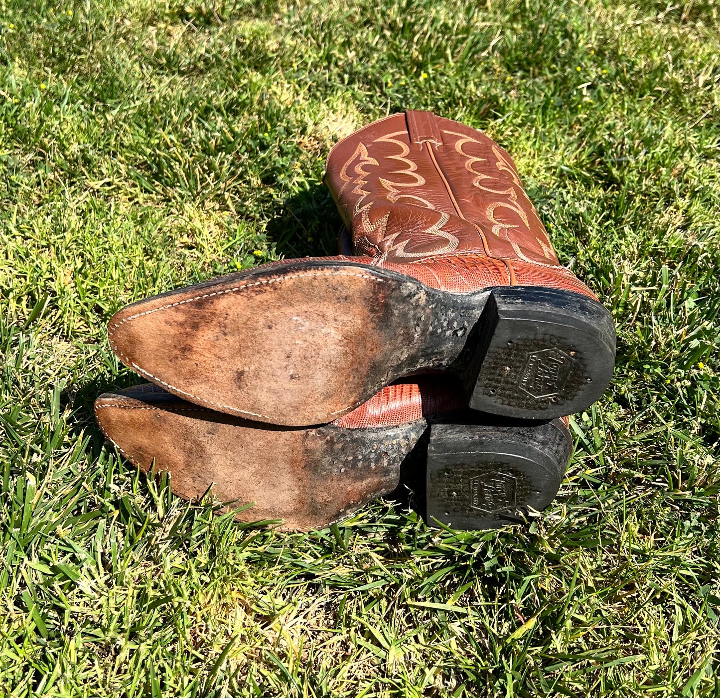 Vtg Tony Lama Lizard Boots