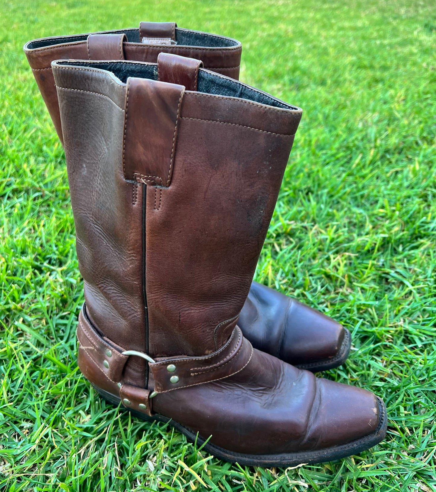 Vtg McAllen Leather Moto Boots