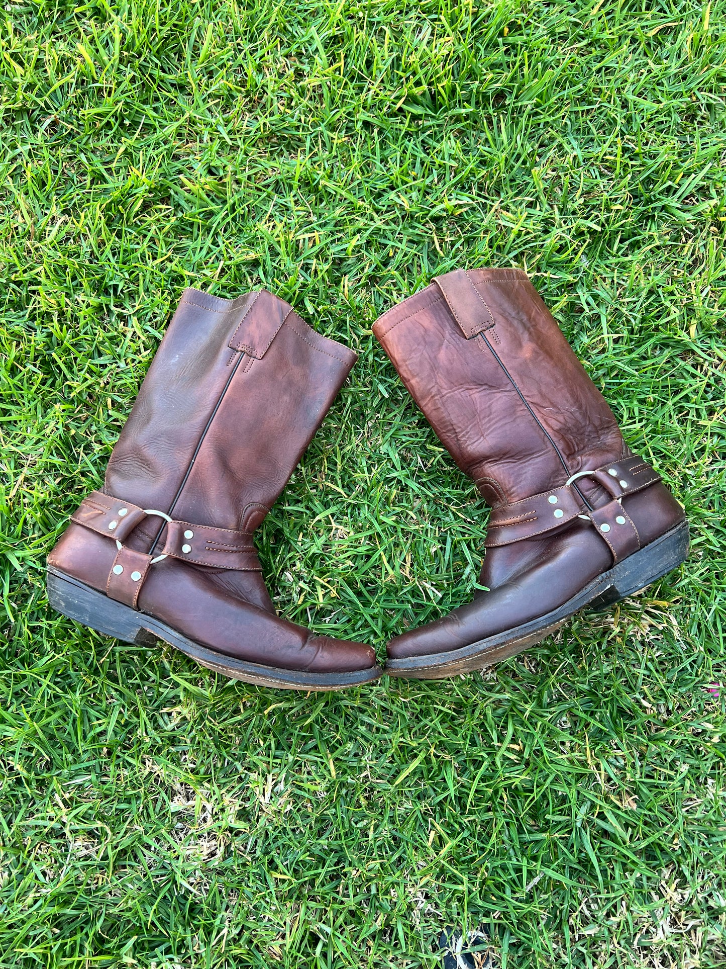 Vtg McAllen Leather Moto Boots
